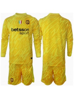 Billige Inter Milan Keeper Bortedraktsett Barn 2024-25 Langermet (+ Korte bukser)
